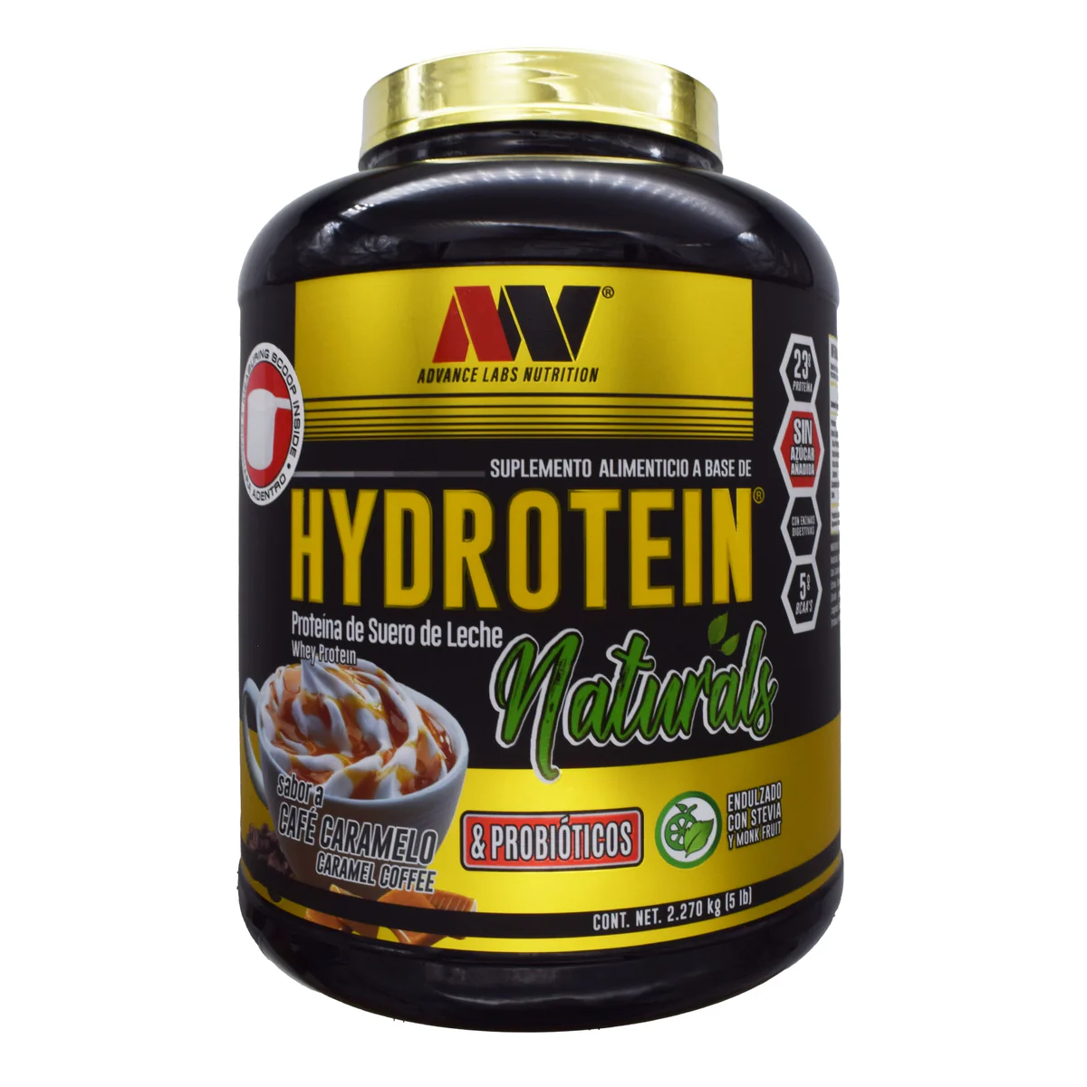 HYDROTEIN NATURALS Y PROBIOTICOS CAFE CARAMELO 2.270 KG