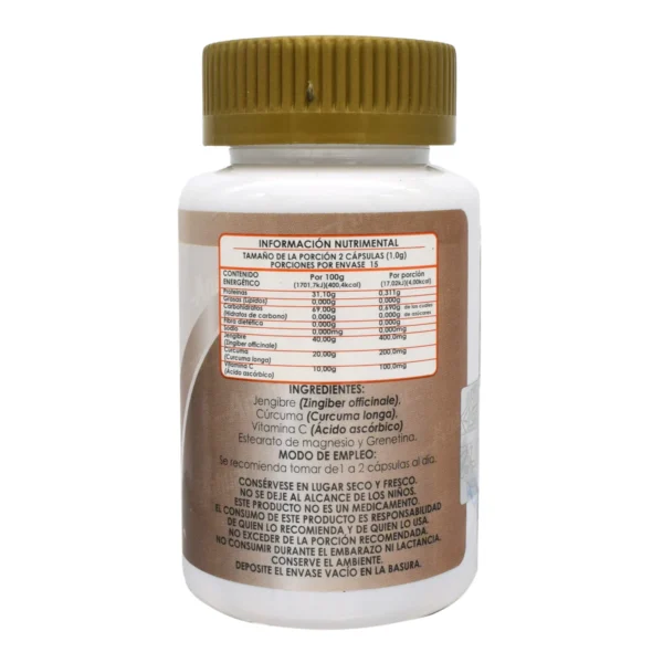 JENGIBRE CURCUMA Y VITAMINA C 30 CAP ANAHUAC