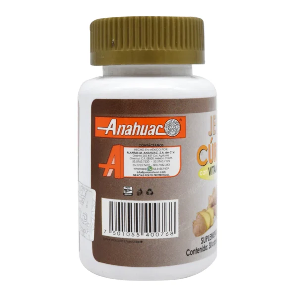 JENGIBRE CURCUMA Y VITAMINA C 30 CAP ANAHUAC