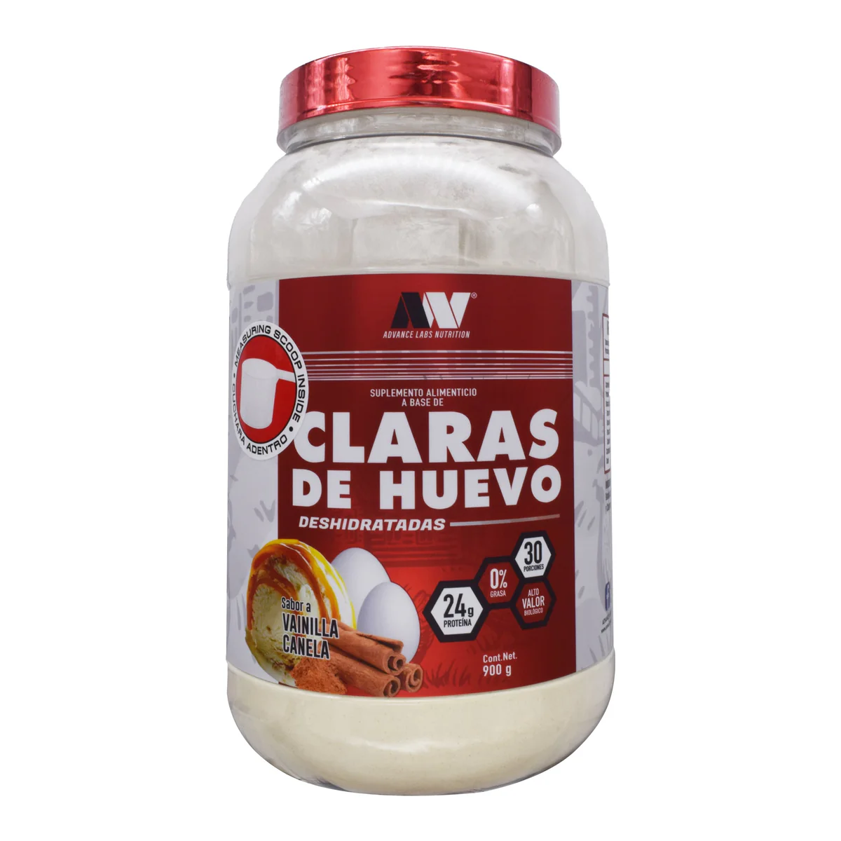 CLARAS DE HUEVO DESHIDRATADAS VAINILLA CANELA 900 G