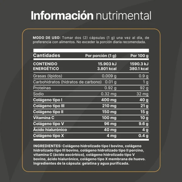 COLLAGEN BLEND COLAGENO I II III V X 180 CAPS