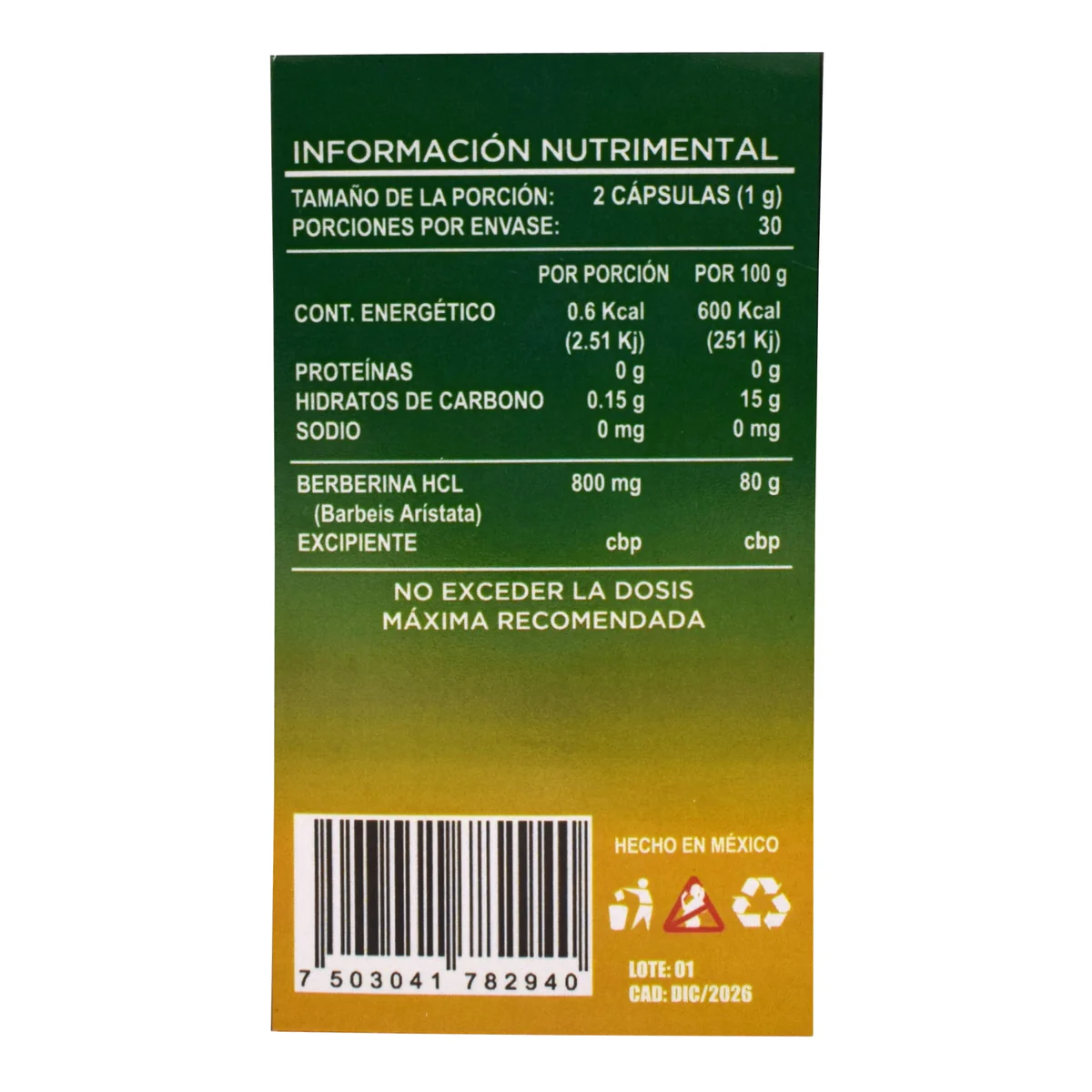 BERBERINA 60 CAPS JOY NATURA