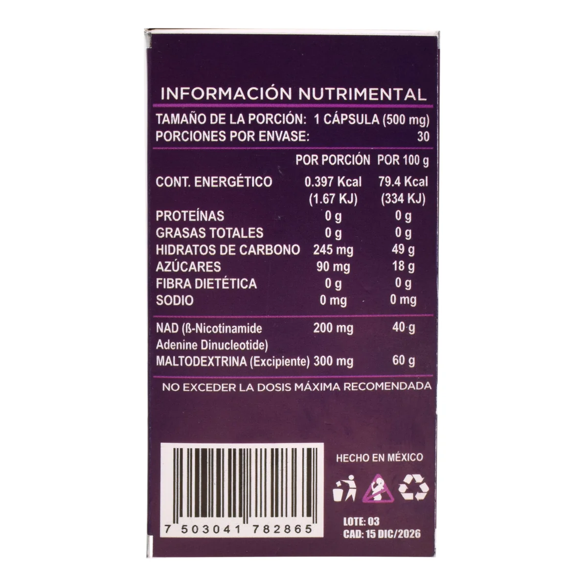 NAD Nicotinamide adenine dinucleotid 30 CAPS JOY NATURA
