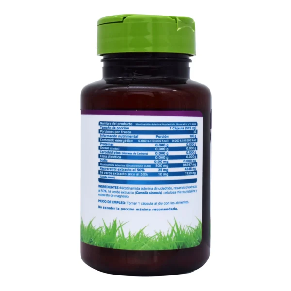 NAD RESVERATROL Y TE VERDE 30 CAPS