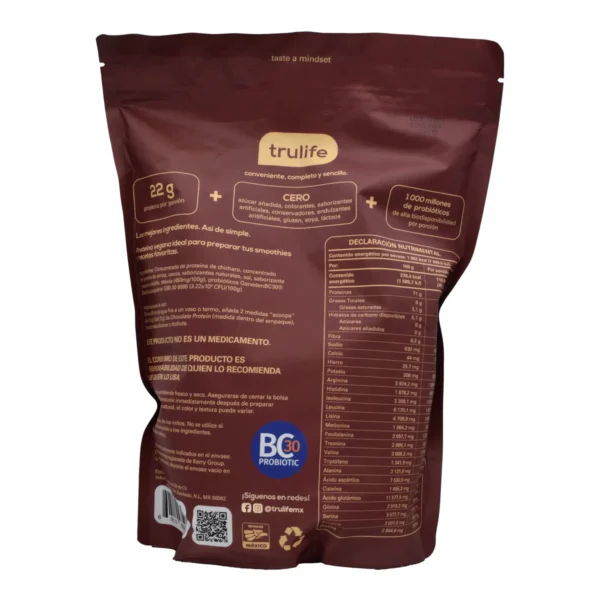 PROTEINA VEGETAL CHOCOLATE 500 G TRULIFE