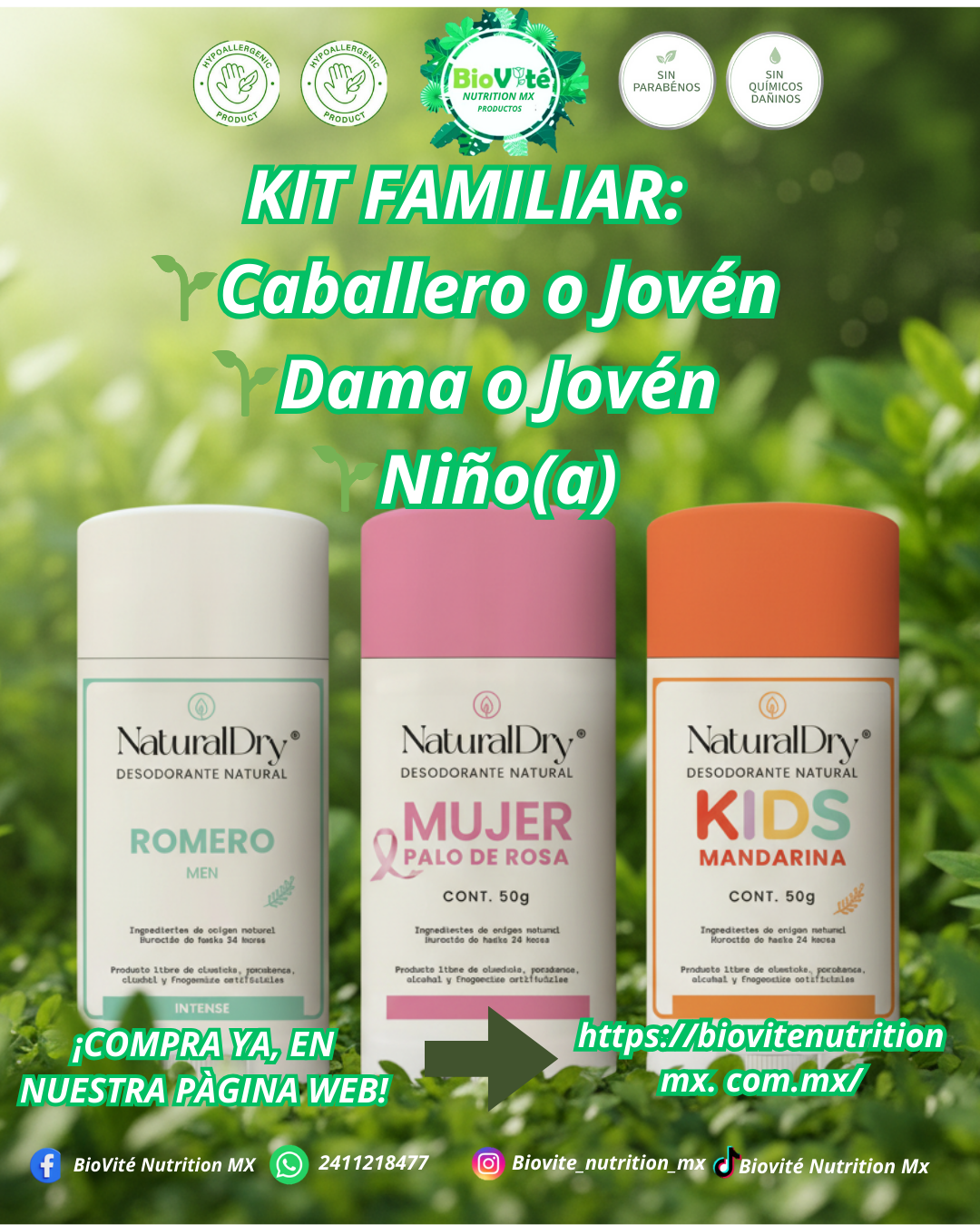 KIT DESODORANTE NATURAL 25% OFF