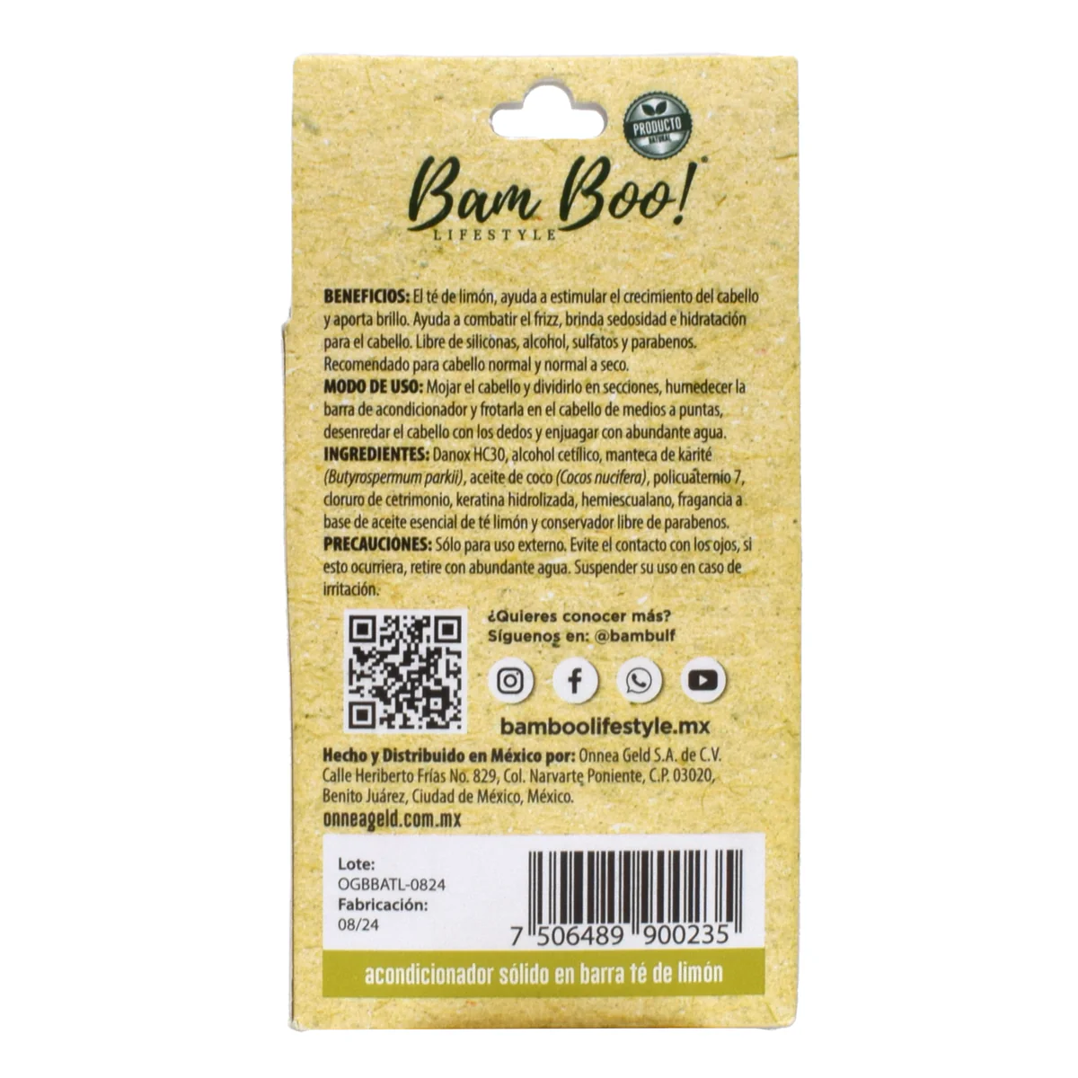 Acondicionador Solido Te Limon 80 G