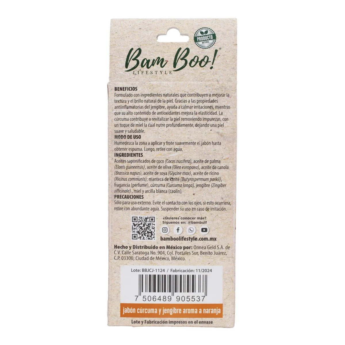 Jabón Curcuma Jengibre 100 G