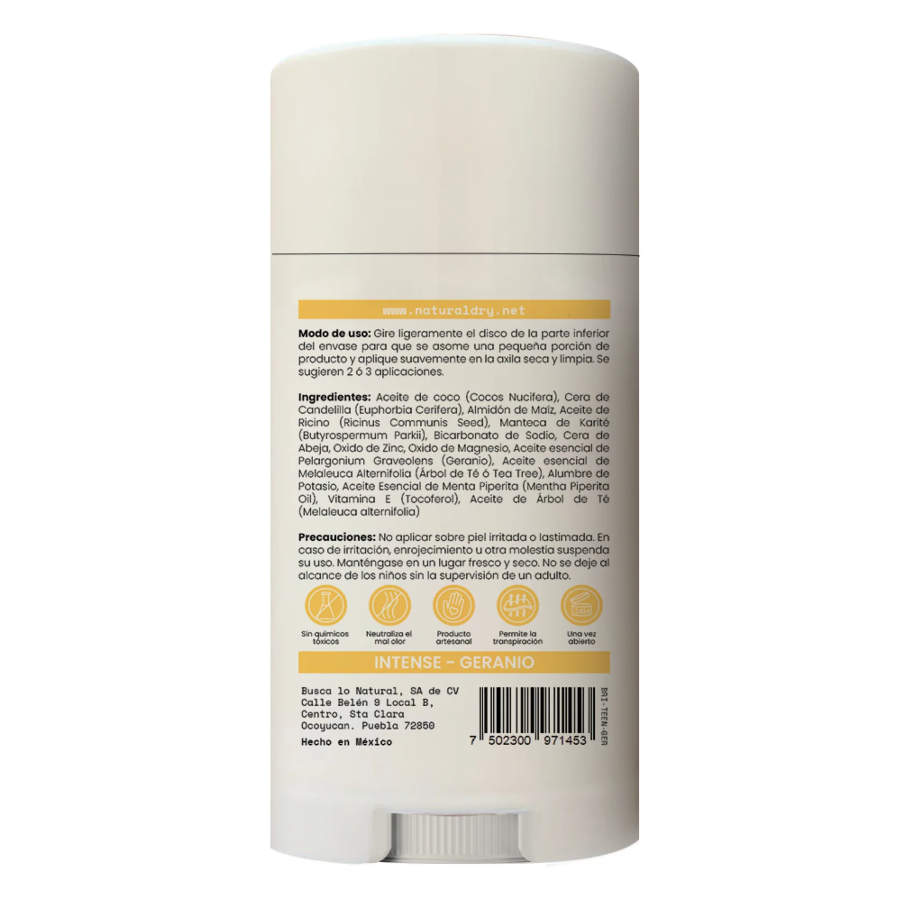 Desodorante Natural Corporal Deportistas Unisex Jóvenes / TEENS - Aroma Geranio Menta