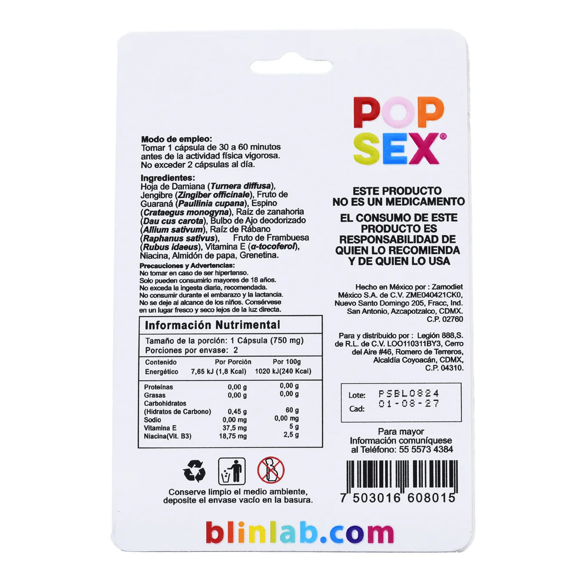 Pop Sex 2 Cap (Vigorizante Natural Para EL/ELLA)🔥