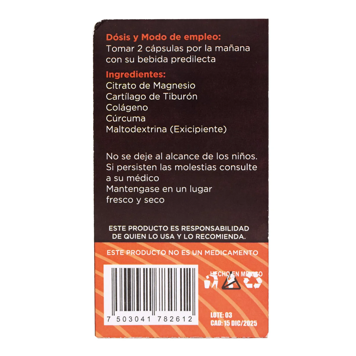 Citrato De Magnesio Hs 60 Capsulas