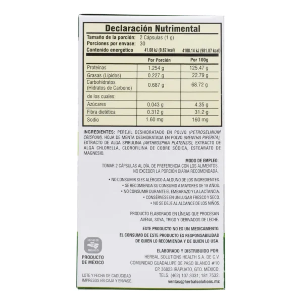 Clorofila 60 Capsulas