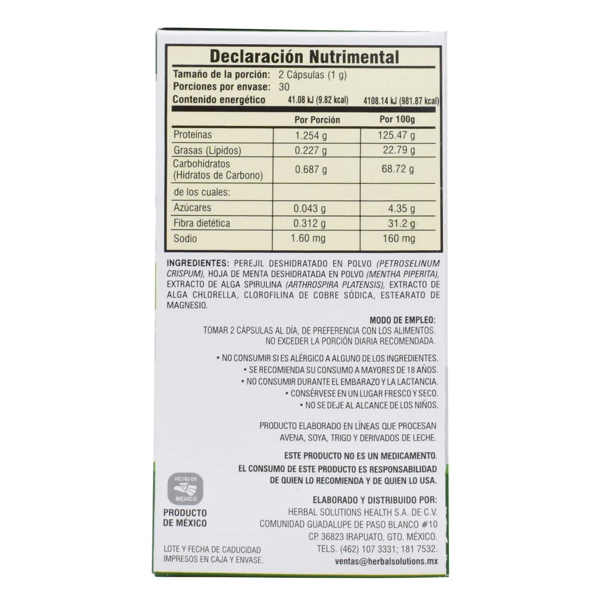 Clorofila 60 Capsulas