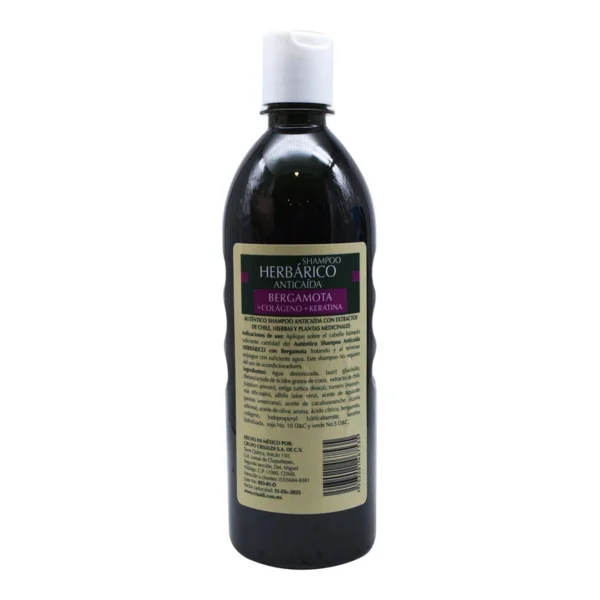 CRISALDI2 Shampoo Anticaida Con Bergamota Colageno Y Queratina 600 Ml