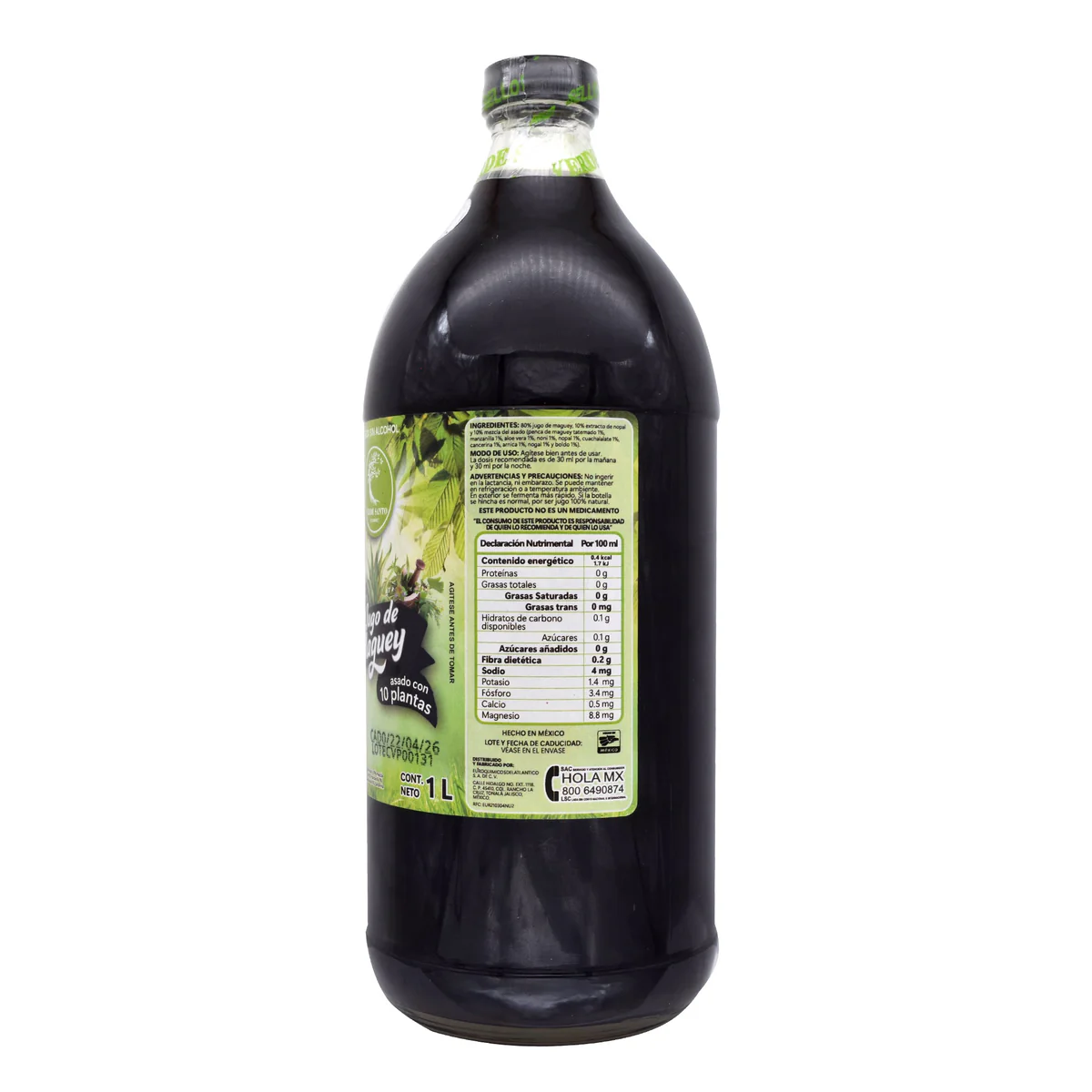 Jugo De Maguey Asado Con 10 Plantas 1 L