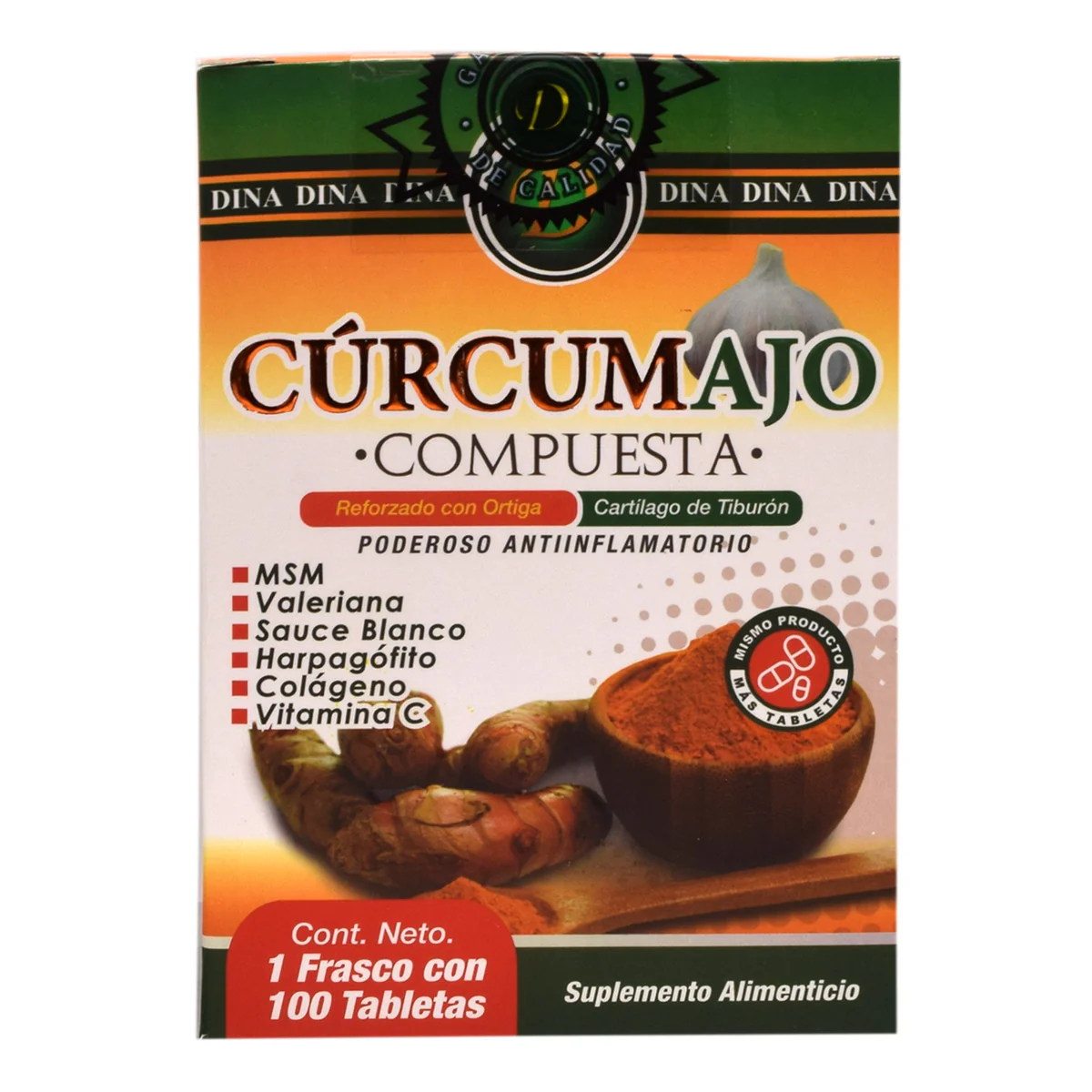 Curcuma Ajo (Curcumajo) 100 Tabletas