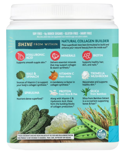 NATURAL Péptidos Proteicos Constructores De Colágeno - Vegano