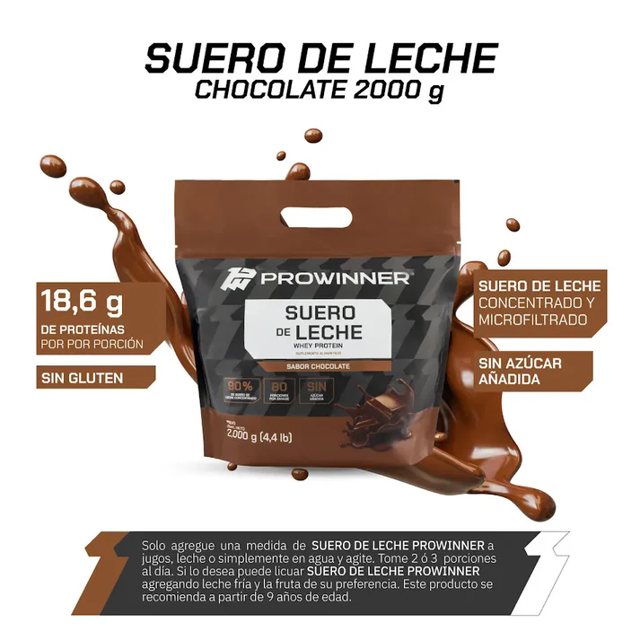 Proteína de Suero de Leche Concentrado Chocolate 2 kg